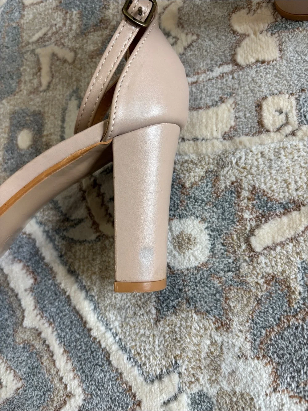 Women's Braided Ankle Strap Heels in Beige